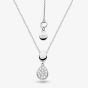 Kit Heath Sterling Silver Coast Pebbles Twin Droplet Pave Cubic Zirconia Necklace 90188CZ
