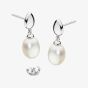 Kit Heath Sterling Silver Coast Pebble Pearl Droplet Earrings 50184FP