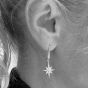 Kit Heath Silver Celeste North Star Dropper Earrings 50457CZ