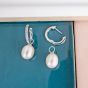 Kit Heath Silver Revival Classic Pearl Glitz Hoop Earrings 50429FPC