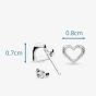 Kit Heath Love Silver Heart Stud Earrings 40530RP