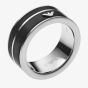 Emporio Armani Mens Signature Black Logo Ring EGS2032040
