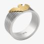 Emporio Armani Stainless Steel Gold Plated Etched Eagle Ring EGS3076040