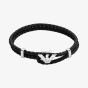 Emporio Armani Mens Braided Leather Logo Bracelet EGS3237040