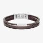 Fossil Townsman Multi Strand Brown Leather Bracelet JF03323040