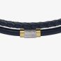Fossil Machine Knurled Blue Leather Bracelet JF04703998