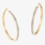 Guess Colour My Day Gold Plated Crystal 50mm Hoop Earrings JUBE02247JW YG