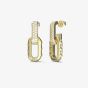 Guess Gold Tone Crystal Double Link Dropper Earrings UBE04582YG