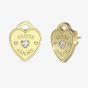 Guess Amore Gold Tone Crystal Heart Stud Earrings UBE05058YG