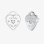Guess Amore Rhodium Silver Crystal Heart Stud Earrings UBE05058RH