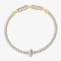 Guess Arm Party Gold Plated Round Crystal Tennis Bracelet JUBB04220JW YGT U