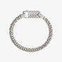 Guess Pitstop Silver Tone Textured Chain Bracelet UMB04438STL