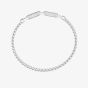 Guess Eternity Silver Tone Crystal Tennis Logo Clasp Bracelet UMB03237ST