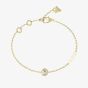 Guess Calypso Gold Tone Crystal Beaded Logo Bracelet UBB04456YGL