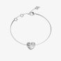 Guess In My Heart Silver Tone Crystal Wave Heart Bracelet UBB04502RHL