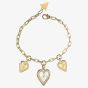 Guess Love Me Tender Three Heart Crystal Charm Bracelet UBB03235YGRHS