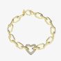 Guess Beloved Gold Crystal Heart Link Bracelet UBB05016YGL