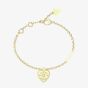 Guess Amore Gold Tone Crystal Heart Charm Bracelet UBB05057YGL