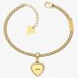 Guess Fine Heart Gold-Tone Crystal Chain Bracelet UBB01422YGL