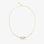 Guess Stylish Gold Tone Crystal Double Link Chain Necklace UBN04580YG