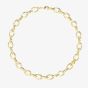 Guess Bamboo Gold Tone Crystal 18 Inch Link Necklace UBN05162YG