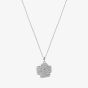 Fei Liu Peony Rhodium Plated Plated Cubic Zirconia Flower Pendant Necklace PEO-925R-302-CZ00