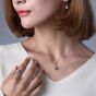 Fei Liu Magnolia Silver Double Grey Stone Ring MAG-925R-002-CEGY