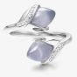 Fei Liu Magnolia Silver Double Grey Stone Ring MAG-925R-002-CEGY