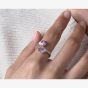 Fei Liu Magnolia Double Pink Stone Open Ring MAG-925R-002-CEPK