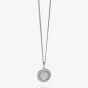 Fiorelli Ladies Silver Round Lavender Chalcedony Pavé Pendant P4240