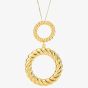 Fiorelli Gold Plated Rope Pattern Circle Drop Necklace P5192