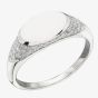 Fiorelli Silver Oval Cubic Zirconia Signet Ring R3798C