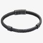 Fred Bennett Reborn Recycled Black Plaited Leather Bracelet B5322