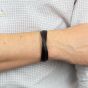 Fred Bennett Black Plain & Textured Recycled Leather Two-Row Bracelet B5376