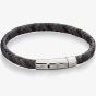 Fred Bennett Antique Grey Woven Leather 21.5cm Bracelet B5276