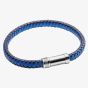 Fred Bennett Blue Leather & Stainless Steel Braided Bracelet B5275