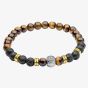 Fred Bennett Smaller Fit Tigers Eye Lava Stone Bracelet B5622