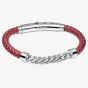 Fred Bennett Burgundy Leather Chain Detail Bracelet B5623