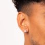 Fred Bennett Mens Silver Crystal Stud Earrings E2657C