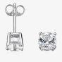 Fred Bennett Mens Silver Crystal Stud Earrings E2657C