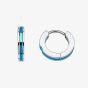 Fred Bennett Stainless Steel Blue Stripe Huggie Hoop Earrings E6566L