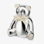 D For Diamond Silver Plated Teddy Bear Money Box Y413
