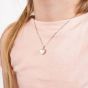 D For Diamond Silver Mother Of Pearl Locket Necklace P5516P