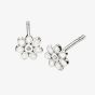 D For Diamond White Enamel Flower Stud Earrings E4122