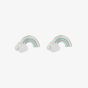 D For Diamond Silver Enamel Rainbow Stud Earrings E6157