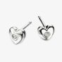 D For Diamond Silver Diamond Heart Stud Earrings E572