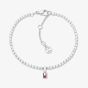Tommy Hilfiger Stainless Steel Cubic Zirconia Logo Charm Tennis Bracelet 2781092
