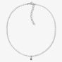 Tommy Hilfiger Stainless Steel Cubic Zirconia Logo Charm Tennis Necklace 2781094