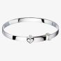 Little Star Gisele Silver Diamond Heart Baby Bangle LSB0007
