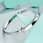 Little Star Honor Silver Diamond Cross Baby Bangle LSB0019